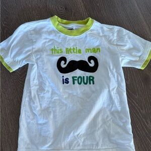 Gymboree White and Green Birthday Tee